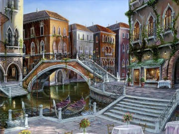  urbano Lienzo - Paisaje urbano romántico de Venecia